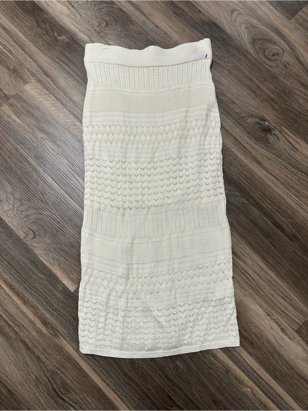 Abercrombie & Fitch Cream Pointelle Textured Knit Skirt